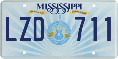 MS license plate LZD711