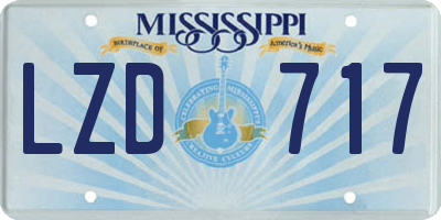 MS license plate LZD717