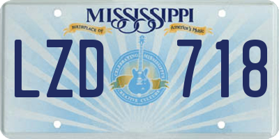 MS license plate LZD718