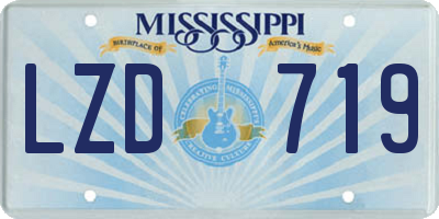 MS license plate LZD719