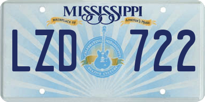 MS license plate LZD722