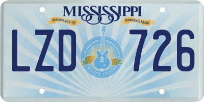 MS license plate LZD726