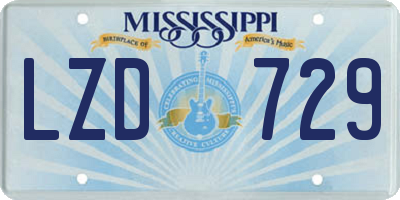 MS license plate LZD729