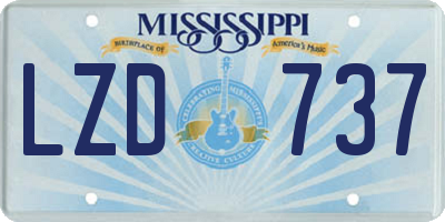 MS license plate LZD737