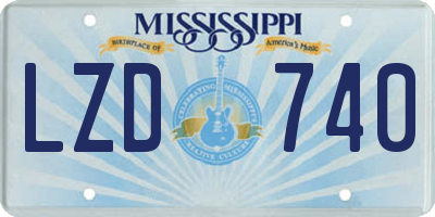 MS license plate LZD740