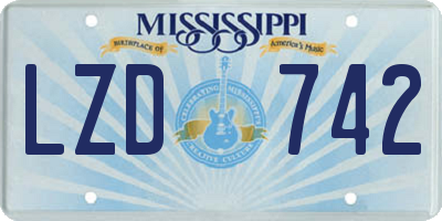 MS license plate LZD742