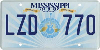 MS license plate LZD770