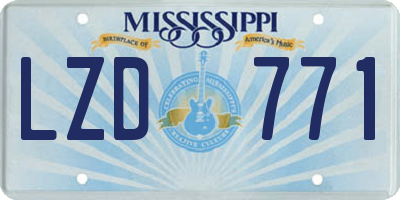 MS license plate LZD771