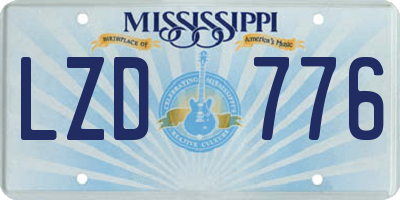 MS license plate LZD776