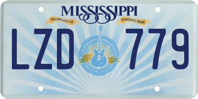 MS license plate LZD779