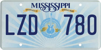 MS license plate LZD780