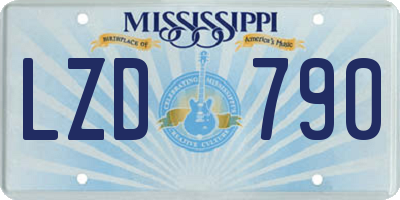 MS license plate LZD790