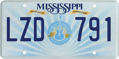 MS license plate LZD791