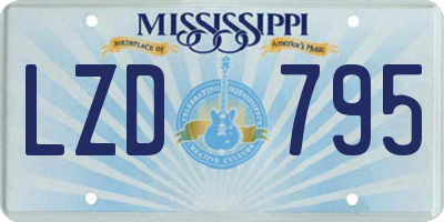 MS license plate LZD795