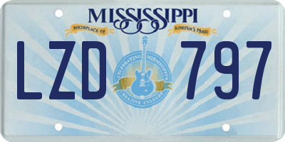 MS license plate LZD797