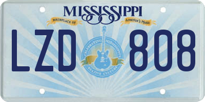 MS license plate LZD808