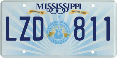 MS license plate LZD811