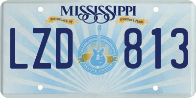 MS license plate LZD813
