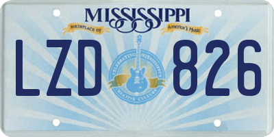 MS license plate LZD826