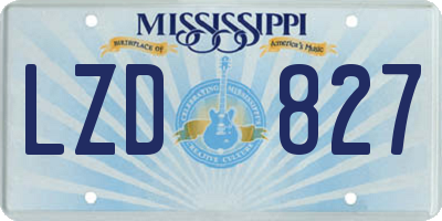 MS license plate LZD827