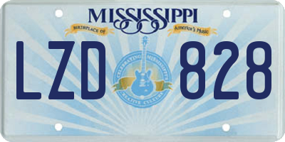 MS license plate LZD828