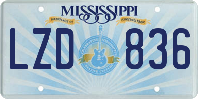 MS license plate LZD836