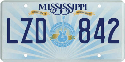MS license plate LZD842