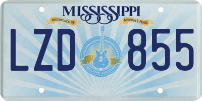 MS license plate LZD855