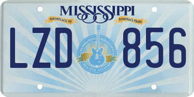 MS license plate LZD856