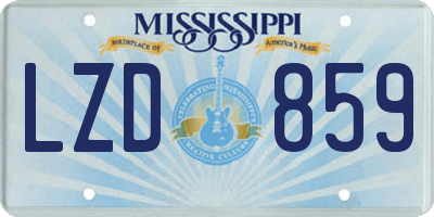MS license plate LZD859