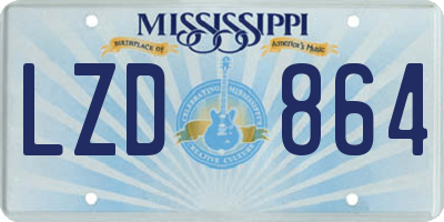 MS license plate LZD864