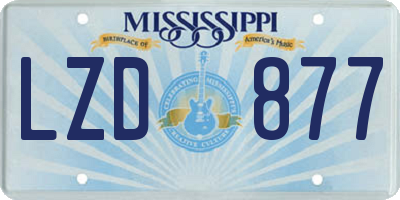 MS license plate LZD877