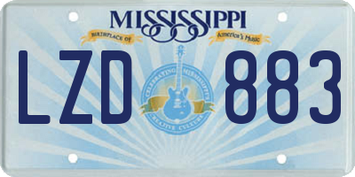 MS license plate LZD883
