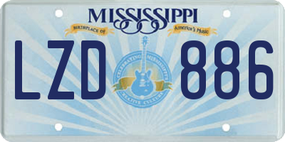 MS license plate LZD886