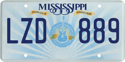 MS license plate LZD889