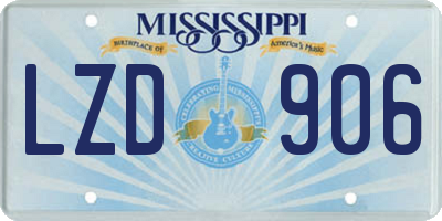 MS license plate LZD906