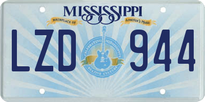 MS license plate LZD944