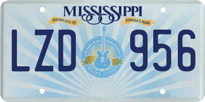 MS license plate LZD956