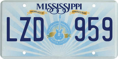 MS license plate LZD959