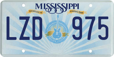 MS license plate LZD975
