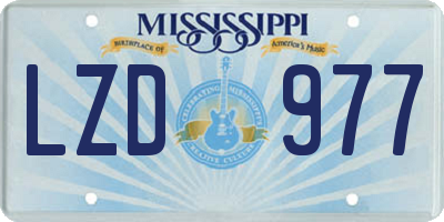 MS license plate LZD977