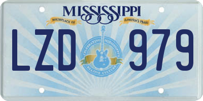 MS license plate LZD979