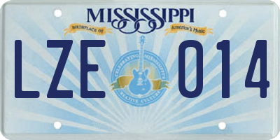 MS license plate LZE014