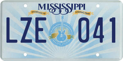 MS license plate LZE041