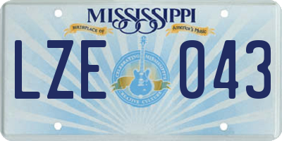 MS license plate LZE043