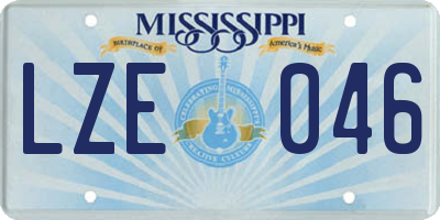 MS license plate LZE046