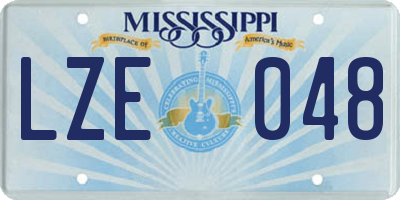 MS license plate LZE048