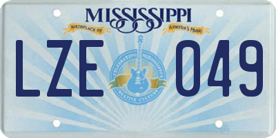 MS license plate LZE049
