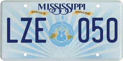 MS license plate LZE050