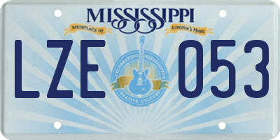 MS license plate LZE053